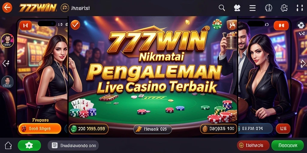 Screenshot gameplay 777WIN menampilkan suasana Live Casino yang nyata dan menarik.