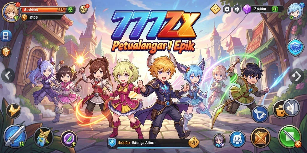 Screenshot gameplay 777ZX yang menunjukkan aksi karakter Anime.