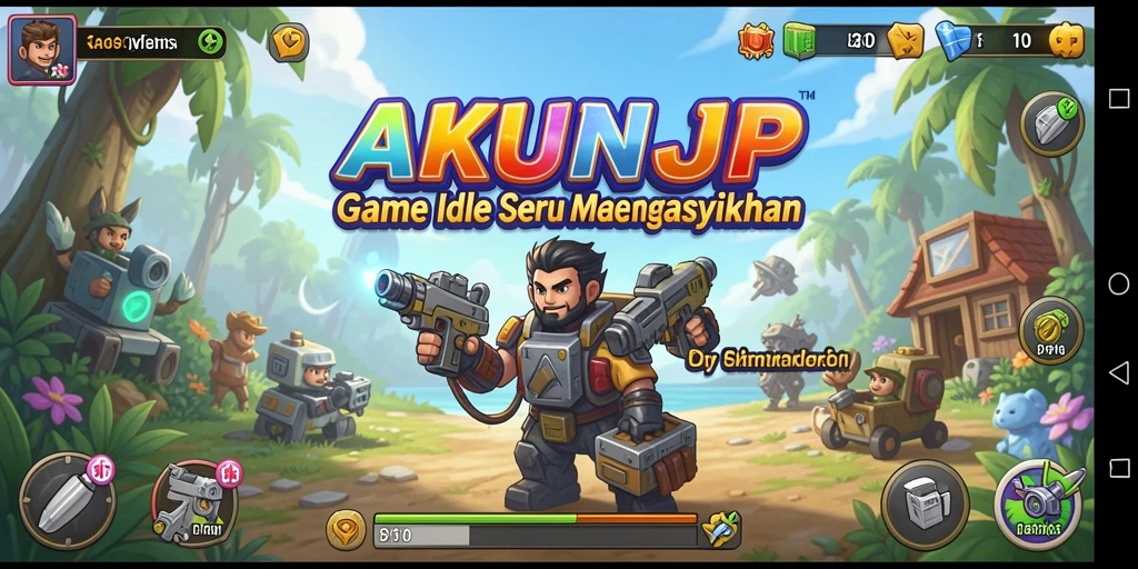 Tampilan gameplay seru AKUNJP yang menampilkan berbagai fitur menarik.