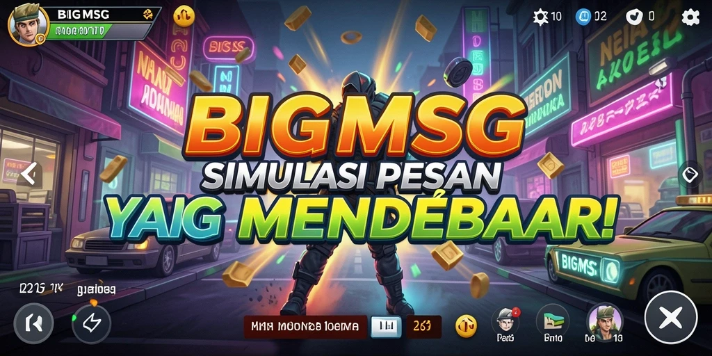 Screenshot gameplay BIGMSG yang menunjukkan interaksi pesan.