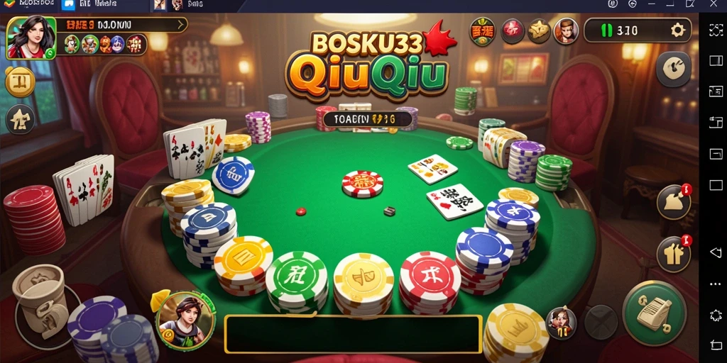 Screenshot utama BOSKU33 menampilkan sesi permainan QiuQiu yang seru.