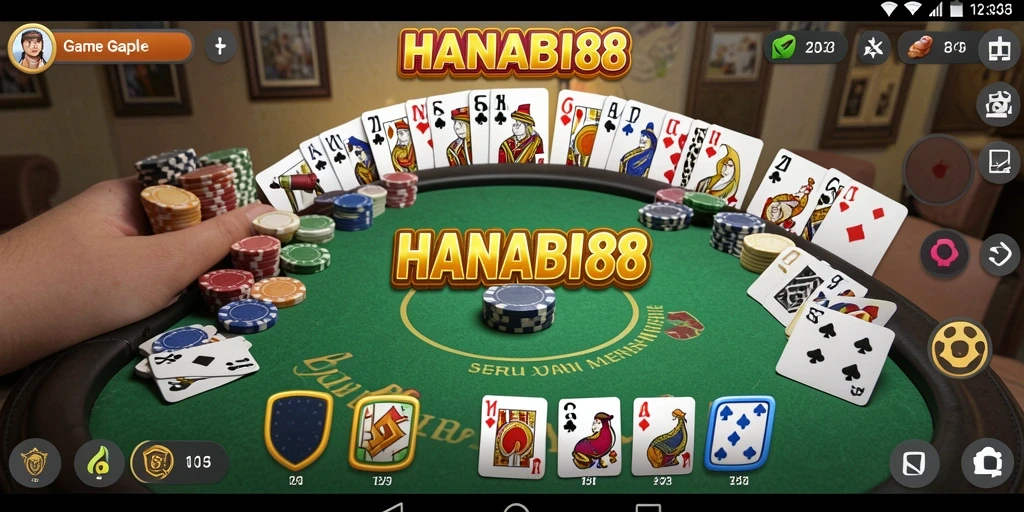 Screenshot gameplay HANABI88 yang seru dan interaktif dalam Gaple.