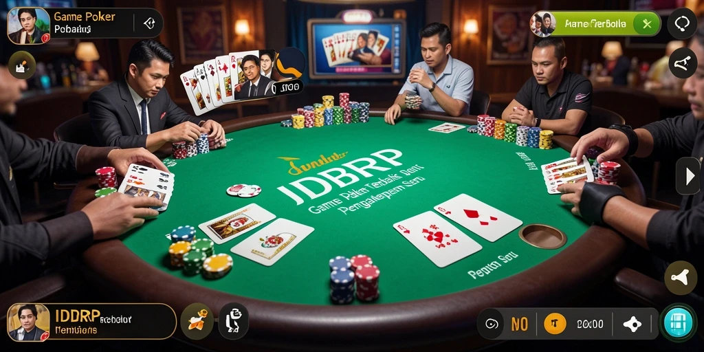Tampilan gameplay Poker seru di IDRRP dengan grafis menawan.