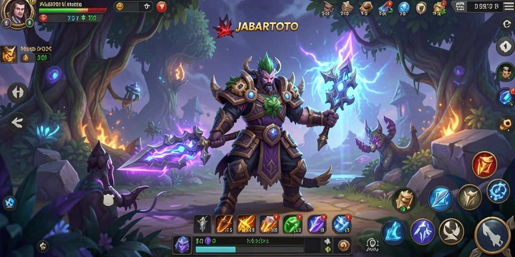 Screenshot gameplay JABARTOTO dengan aksi karakter MMORPG.