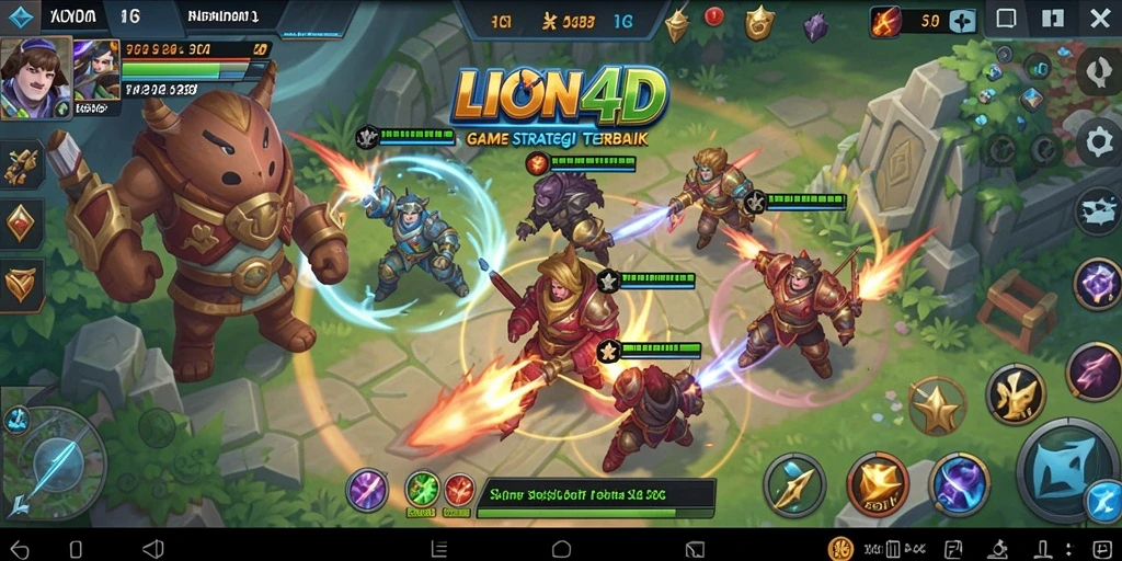 Tampilan permainan LION4D yang menampilkan pertempuran strategi.