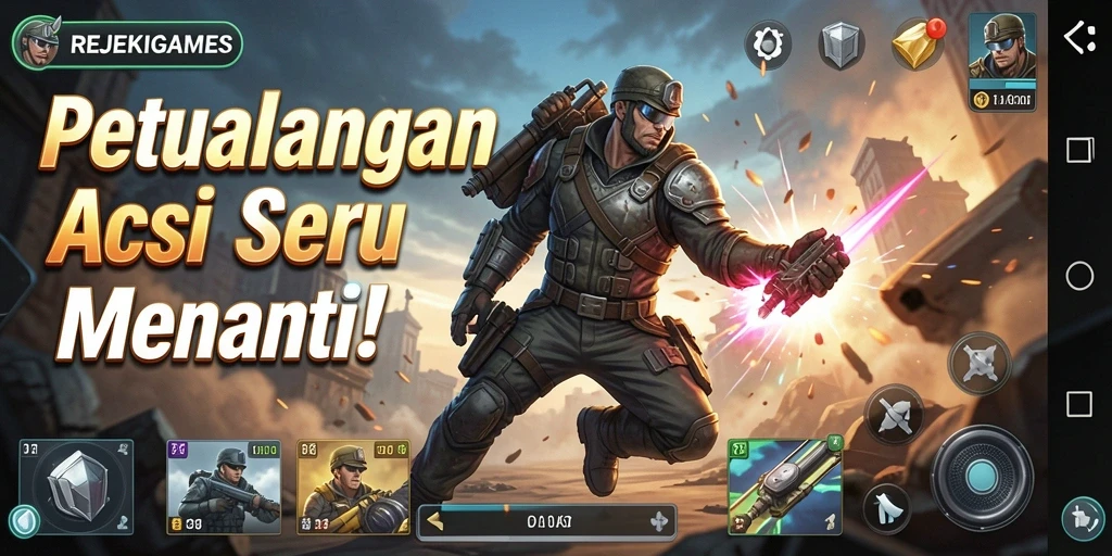 Tampilan gameplay REJEKIGAMES yang menegangkan dan mendebarkan.