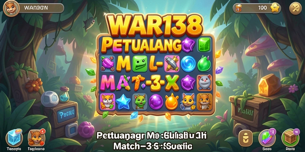 Tampilan gameplay seru dalam WAR138 dengan elemen Match-3 yang menantang.